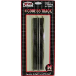 Atlas Code 55 Track W/Nickel-Silver Rail & Brown Ties -- 6" Straight Pkg(6) - N