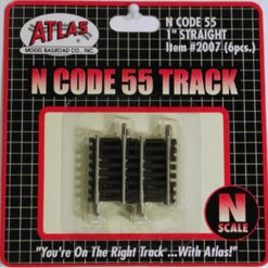 Atlas Code 55 Track W/Nickel-Silver Rail & Brown Ties -- 1" Straight Pkg(6) - N
