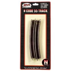 Atlas Code 55 Track W/Nickel-Silver Rail & Brown Ties -- 12-1/2" Radius Full Curve Pkg(6) - N