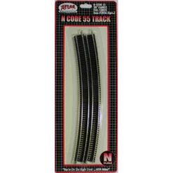 Atlas Code 55 Track W/Nickel-Silver Rail & Brown Ties -- 20" Radius Full Curve Pkg(6) - N