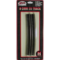 Atlas Code 55 Track W/Nickel-Silver Rail & Brown Ties -- 30.6" Radius Curve Pkg(6) - N
