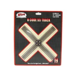 Atlas Code 55 Track W/Nickel-Silver Rail & Brown Ties -- 90 Degree Crossing - N