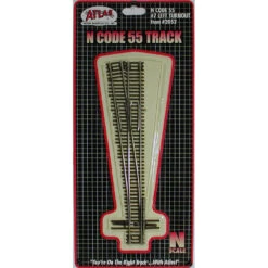 Atlas Code 55 Track W/Nickel-Silver Rail & Brown Ties -- #7 Left Hand Turnout - N