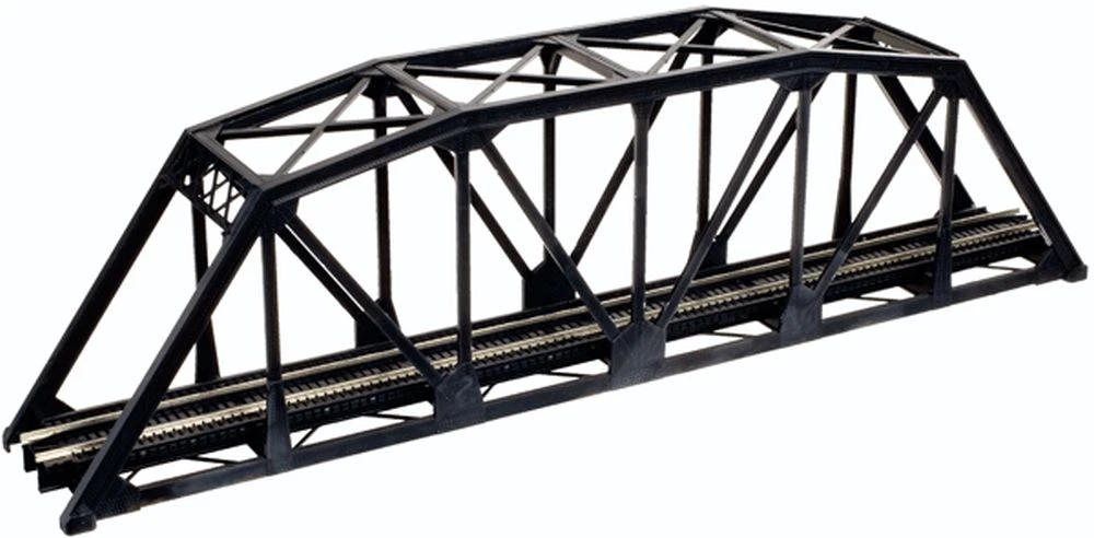 Atlas Through Truss Bridge Kit W/Code 80 Rail -- Black - N 3 Atlas Through Truss Bridge Kit W/Code 80 Rail -- Black - N