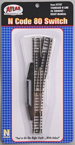 Atlas Code 80 #6 Switch Manual Righthand Black N