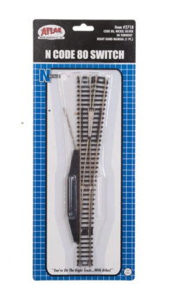 Atlas Code 80 No. 8 Manual Turnout (Switch) - Standard Line -- Right Hand - N