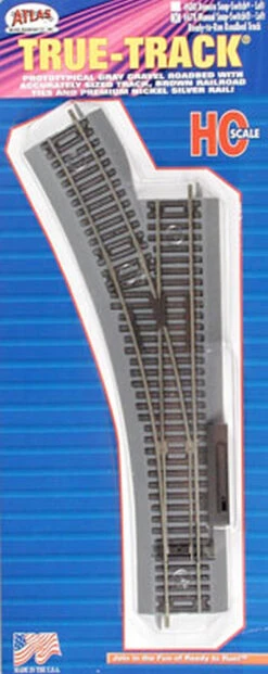 Atlas True-Track? Code 83 Track & Roadbed System -- Manual Snap-Switch - Left Hand - HO