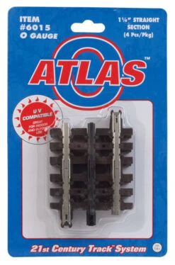 Atlas O 21st Century Track System? Nickel Silver Rail W/Brown Ties - 3-Rail -- Straight - 1-1/4"