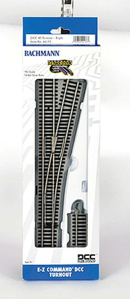 Bachmann Decoder-Equipped Nickel Silver E-Z Track? Turnout -- #5 Right Hand - HO 3 Bachmann Decoder-Equipped Nickel Silver E-Z Track? Turnout -- #5 Right Hand - HO