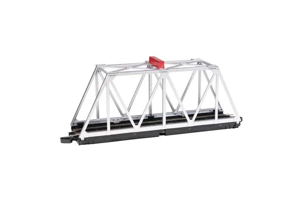 Bachmann Truss Bridge With Blinking Light - E-Z Track? -- Assembled - 10-1/2 X 2-3/8 X 4" (silver) 3 Bachmann Truss Bridge With Blinking Light - E-Z Track? -- Assembled - 10-1/2 X 2-3/8 X 4" (silver)