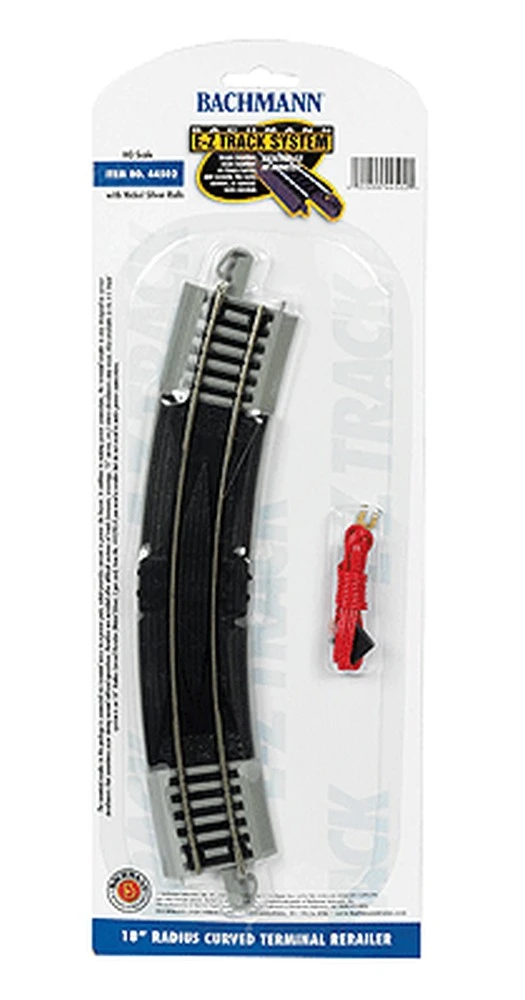 Bachmann E-Z Track? W/Nickel Silver Rail & Gray Roadbed -- 18"R Curve W/Terminal & Rerailer - HO 3 Bachmann E-Z Track? W/Nickel Silver Rail & Gray Roadbed -- 18"R Curve W/Terminal & Rerailer - HO