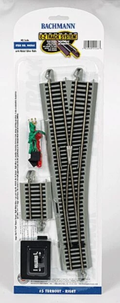 Bachmann #5 Switch Right-Hand N/S E-Z Track HO