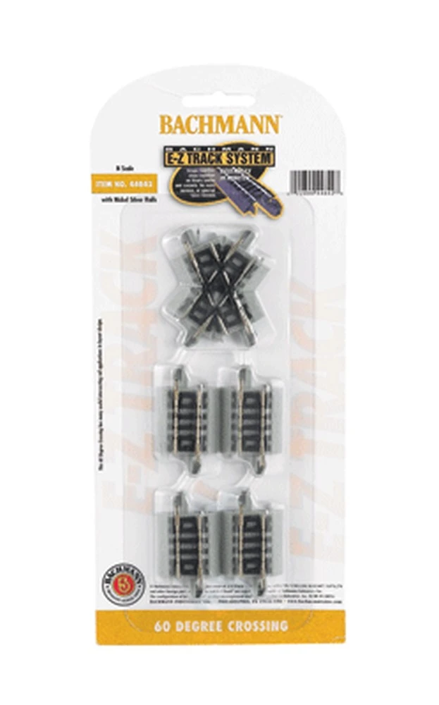 Bachmann E-Z Track? W/Nickel Silver Rail & Gray Roadbed -- 60 Degree Crossing - N 3 Bachmann E-Z Track? W/Nickel Silver Rail & Gray Roadbed -- 60 Degree Crossing - N