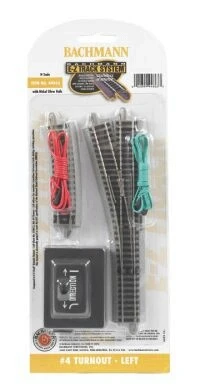 Bachmann E-Z Track? W/Nickel Silver Rail & Gray Roadbed -- #4 Turnout Left Hand - N 3 Bachmann E-Z Track? W/Nickel Silver Rail & Gray Roadbed -- #4 Turnout Left Hand - N