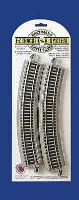 Bachmann E-Z Track? W/Nickel Silver Rail & Gray Roadbed -- 18" Radius Curve Pkg(4) - HO - 44501
