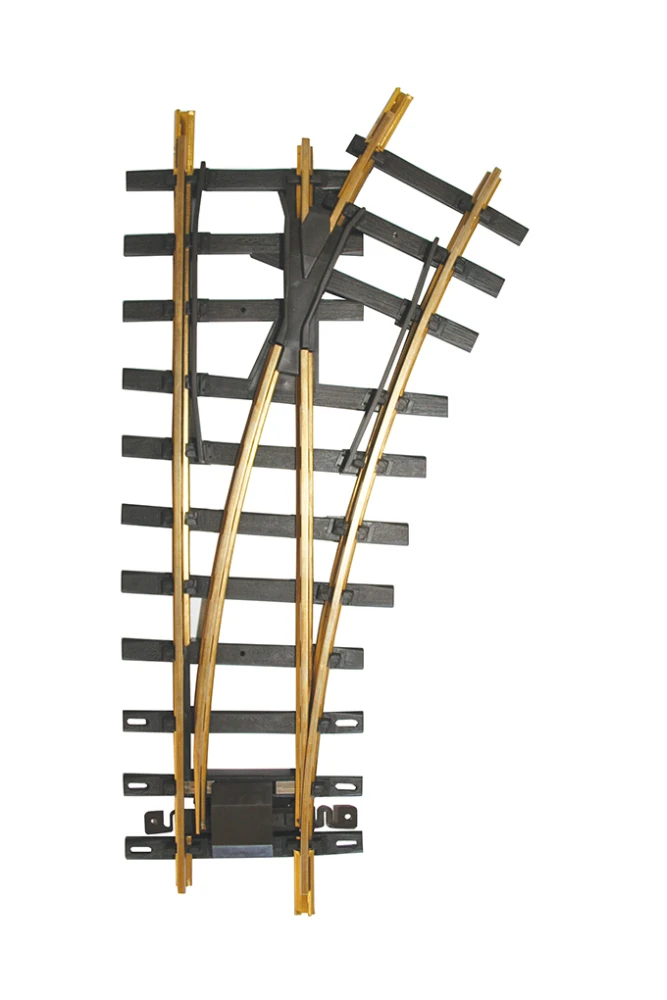 Bachmann Code 332 Brass #1100 Manual Turnout -- Right Hand, 4' Diam, 30 Degree Diverging Route - G 3 Bachmann Code 332 Brass #1100 Manual Turnout -- Right Hand, 4' Diam, 30 Degree Diverging Route - G