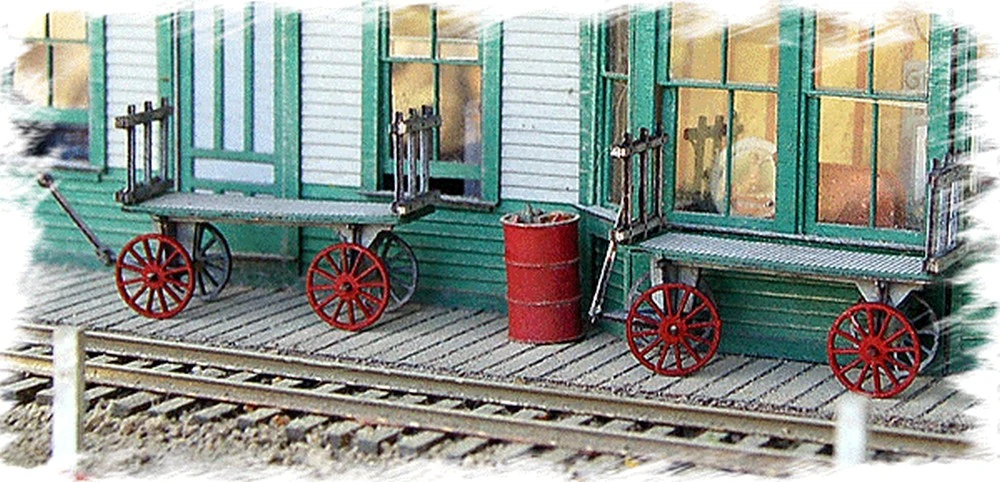 Bar Mills Scale Mod. Works REA Baggage Cart -- Kit Pkg(2) - HO 3 Bar Mills Scale Mod. Works REA Baggage Cart -- Kit Pkg(2) - HO