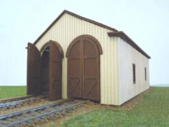 Branchline Trains 2-Stall Wood Engine House - Laser-Art -- Laser-Cut Wood Kit - 8-1/4 X 5 X 4" 21