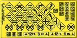 Blair Line Highway Signs -- Warning #3 1948-Present (black, Yellow) - HO