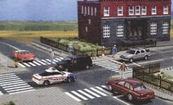 Busch Gmbh And Co Kg Intersection W/Pedestrian Crossings -- Self Adhesive For 3-1/8" 8cm Street -