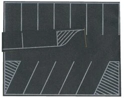 Busch Gmbh And Co Kg Flexible Paved Parking Lot - Self-Adhesive -- Gray, White Markings - 7-7/8 X