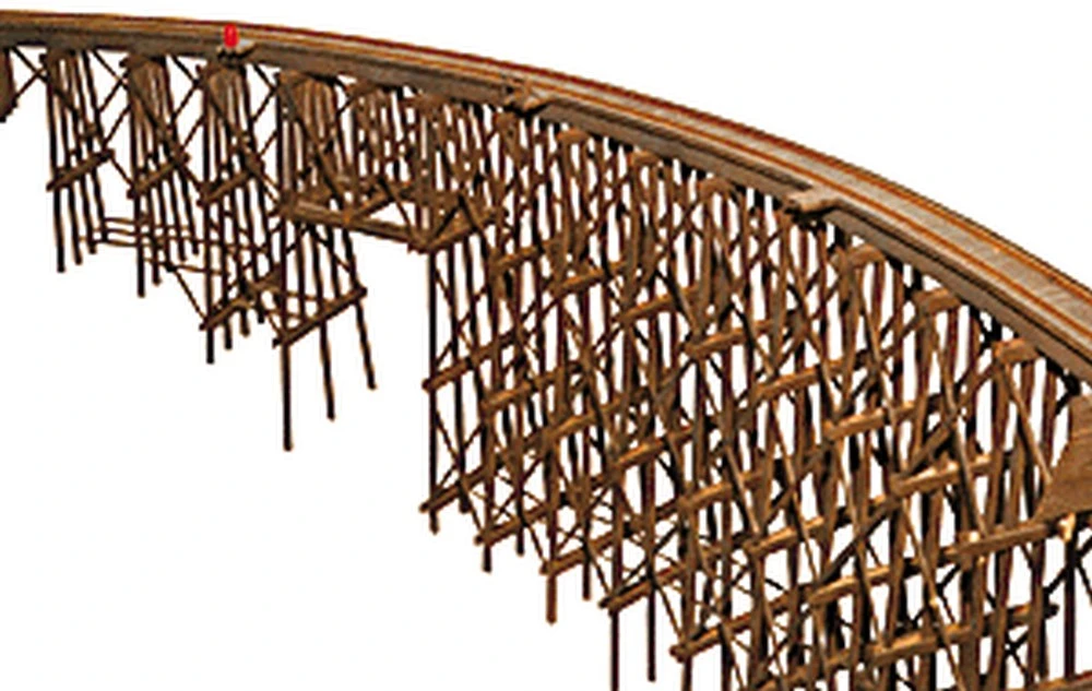 JV Models Curved Wood Trestle -- Kit - 36 X 16" - HO 3 JV Models Curved Wood Trestle -- Kit - 36 X 16" - HO