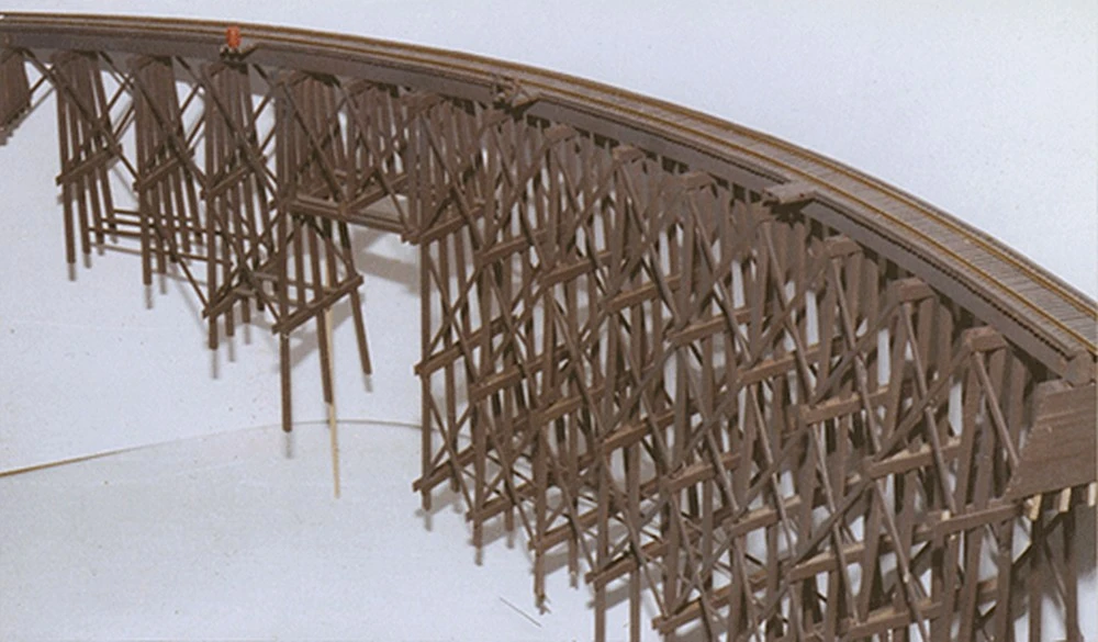 JV Models Curved Wood Trestle -- Wood Kit - O 3 JV Models Curved Wood Trestle -- Wood Kit - O