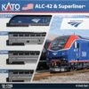 Kato Siemens ALC-42 Charger & 3 Cars Train-Only Set - Standard DC -- Amtrak #302, Sleeper, Coach, -Model Train Toy Store lg381 101788