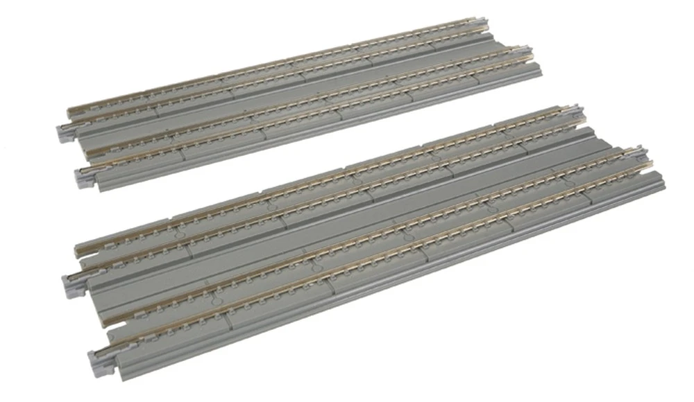 Kato Straight Double Concrete Slab Track - Unitrack -- 7-5/16" 18.6cm Pkg(2) - N 3 Kato Straight Double Concrete Slab Track - Unitrack -- 7-5/16" 18.6cm Pkg(2) - N