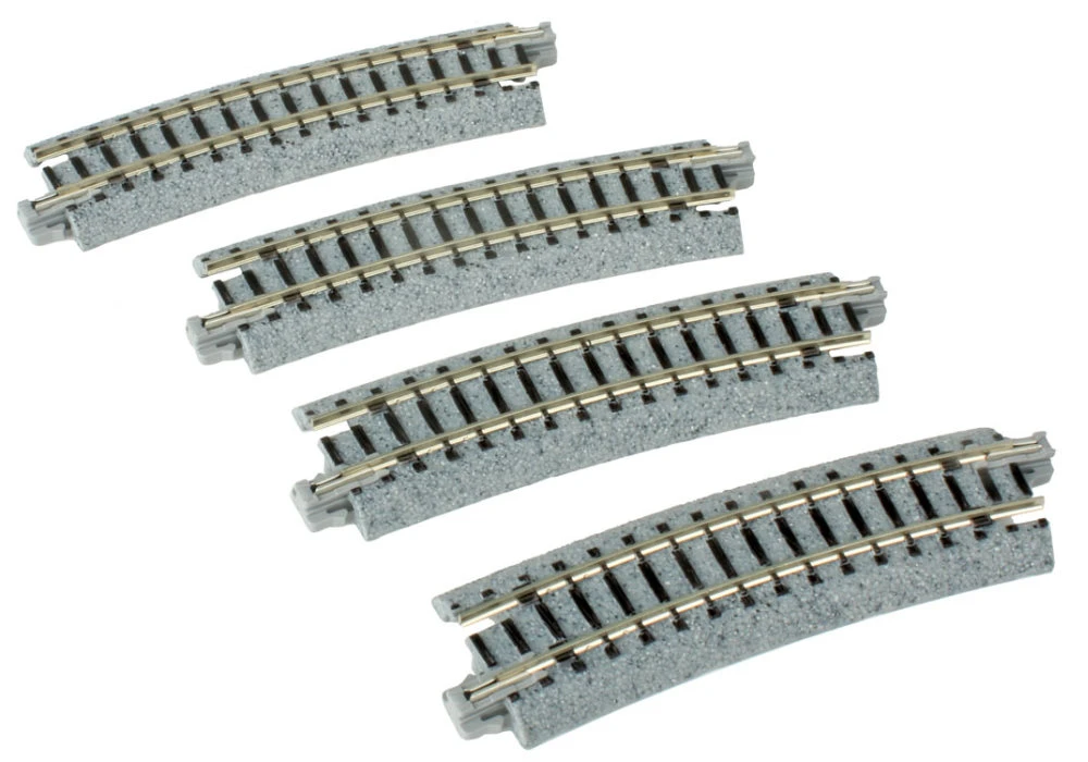 Kato Curved Roadbed Track Section - Unitrack -- 15-Degree, 12-3/8" 315mm Radius Pkg(4) - N 3 Kato Curved Roadbed Track Section - Unitrack -- 15-Degree, 12-3/8" 315mm Radius Pkg(4) - N