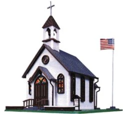 Life-Like Town Church -- Kit - 5 X 6" 12.8 X 15.3cm - HO