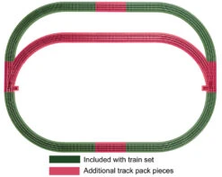 Lionel FasTrack? Outer Passing Loop Track Pack - 3-Rail -- 1 Each R & L Manual Turnout W/1/4 O-36