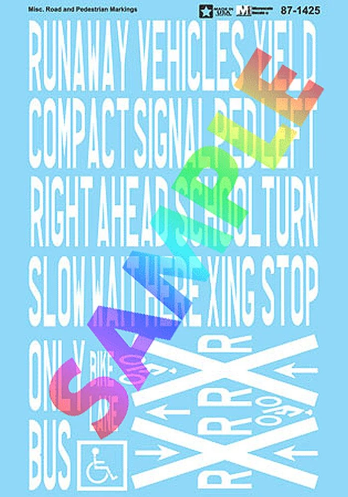 Microscale Inc. Street Decal Set -- Misc. Road & Pedestrian Markings - HO 3 Microscale Inc. Street Decal Set -- Misc. Road & Pedestrian Markings - HO