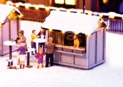 NOCH Christmas Market Stall W/Led Lights - Kit -- 1-1/2 X 1-1/16 X 1-5/16" 3.8 X 2.7 X 3.4cm - HO