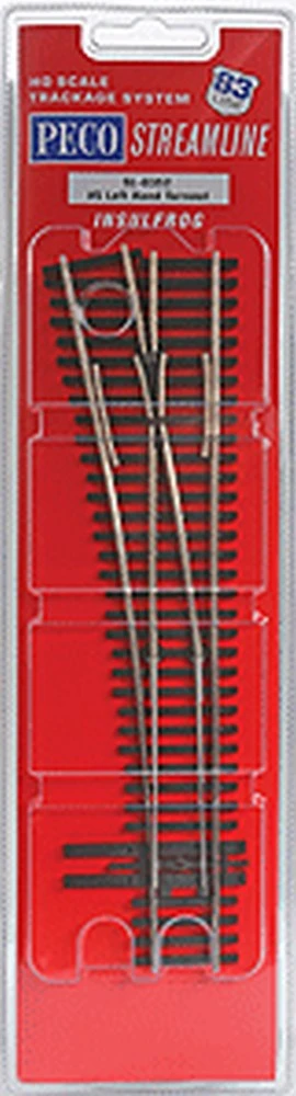 PECO Streamline Code 83 No.5 Insulfrog Turnout - Nickel Silver -- Left Hand - HO 3 PECO Streamline Code 83 No.5 Insulfrog Turnout - Nickel Silver -- Left Hand - HO