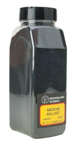 Woodland Scenics Medium Ballast Cinders (50 Cu. In. Shaker) - B1383