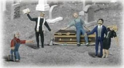Woodland Scenics Scenic Accents? Figures -- Graveside Service - 5 Figures & Coffin - HO - A1868
