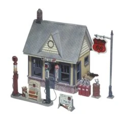 Woodland Scenics Scenic Details? -- Gas Station - Kit (Unpainted Metal) 4 X 2-7/8" - HO - D223