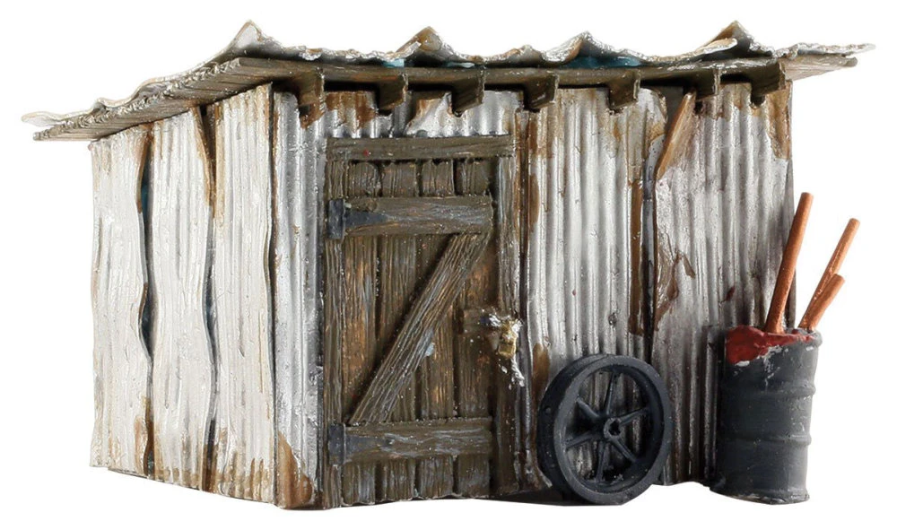 Woodland Scenics Tin Shack - Built-&-Ready? Landmark Structures? -- Assembled - 1-11/16 X 1 1/2 X 3 Woodland Scenics Tin Shack - Built-&-Ready? Landmark Structures? -- Assembled - 1-11/16 X 1 1/2 X