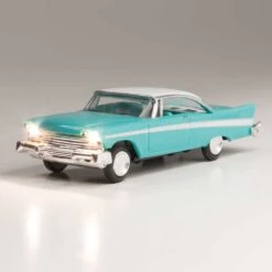 Woodland Scenics Just Plug? Lighted Vehicle -- Fancy Fins (turquoise, White) - HO - JP5600