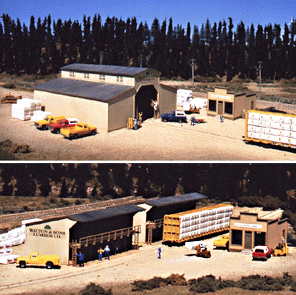 Walthers Cornerstone Walton & Sons Lumber Company -- Kit - Main Building: 9 X 9 X 4-1/2" Office: 3 3 Walthers Cornerstone Walton & Sons Lumber Company -- Kit - Main Building: 9 X 9 X 4-1/2" Office: 3