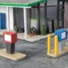 Walthers Cornerstone Gas Station Details -- Kit - HO -Model Train Toy Store lg933 3545