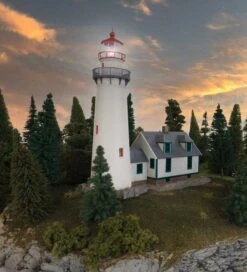 Walthers Cornerstone Eagle Point Lighthouse -- Kit - 8-1/8 X 3 X 8-7/8" 20.3 X 7.5 X 22.8cm - HO