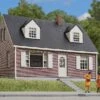 Walthers Cornerstone Brick Cape Cod House - Kit -- 4-1/4 X 3-5/8 X 3" 10.7 X 9.2 X 7.6cm - HO 2 Walthers Cornerstone Brick Cape Cod House - Kit -- 4-1/4 X 3-5/8 X 3" 10.7 X 9.2 X 7.6cm - HO -Model Train Toy Store lg933 3774