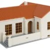Walthers Cornerstone Mission-Style Bungalow -- Kit - 4-15/16 X 5-9/16 X 2-13/16" 12.5 X 14.1 X 7. -Model Train Toy Store lg933 3785