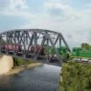 Walthers Cornerstone Single-Track Arched Pratt Truss Bridge -- Kit - 14-3/32 X 2 X 3-1/2" 35.7 X -Model Train Toy Store lg933 3870