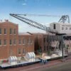 Walthers Cornerstone Traveling Crane With Brick Street -- Kit - Crane: 4 X 4 X 9-1/8", Street Sect -Model Train Toy Store lg933 4096
