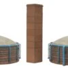 Walthers Cornerstone Brick Kilns 2-Pack -- Kit - Each 4-7/8 X 2-7/32" 12.4 X 5.6cm - HO -Model Train Toy Store lg933 4100