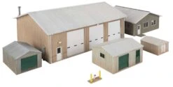 Walthers Cornerstone Vehicle Maintenance Facility -- Kit - Set Of Five Buildings - HO