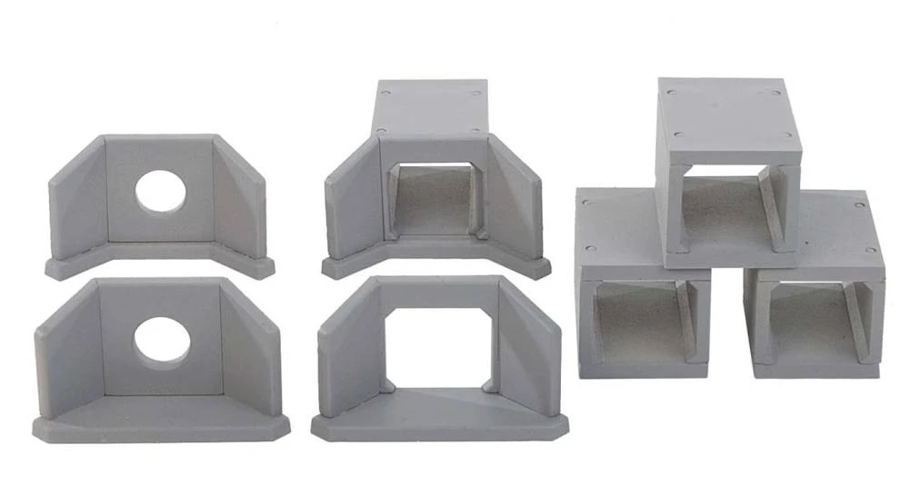 Walthers Cornerstone Concrete Culverts -- Kit - 1-1/2 X 1/2 X 13/16" 3.8 X 1.2 X 2cm - HO 3 Walthers Cornerstone Concrete Culverts -- Kit - 1-1/2 X 1/2 X 13/16" 3.8 X 1.2 X 2cm - HO